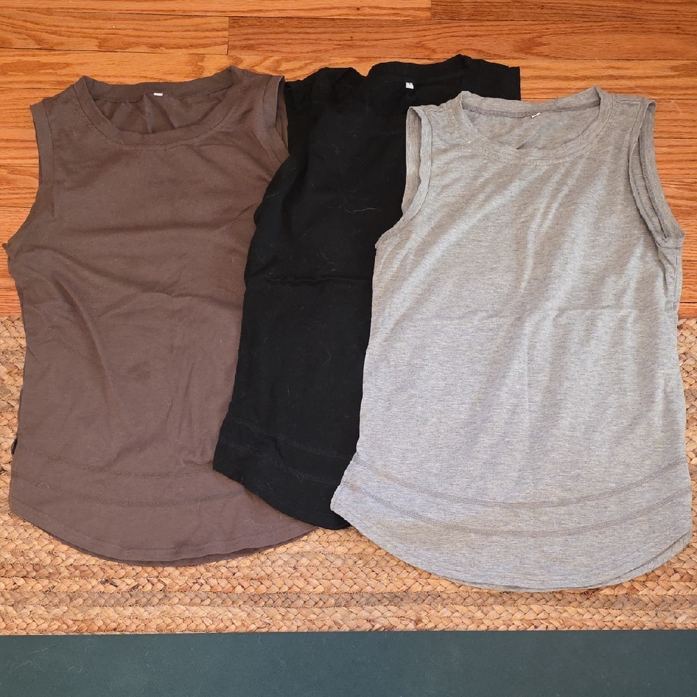 Amazon Women's Muscle Tees - Black, Gray, and Brown